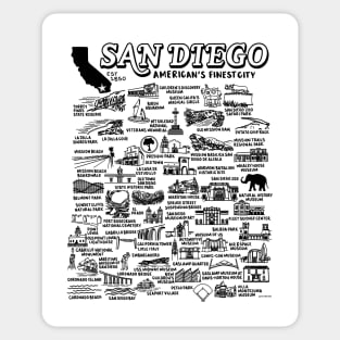 San Diego Map Sticker
